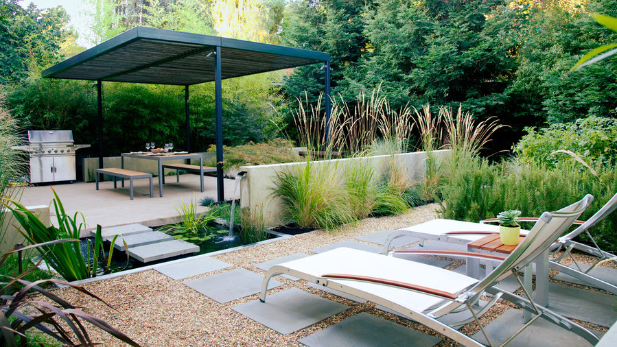 How to Create 4 Outdoor Rooms  in a Small Backyard Sunset 